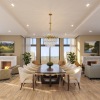 Elegant clubroom with seating and fireplace