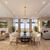 Elegant clubroom with seating and fireplace